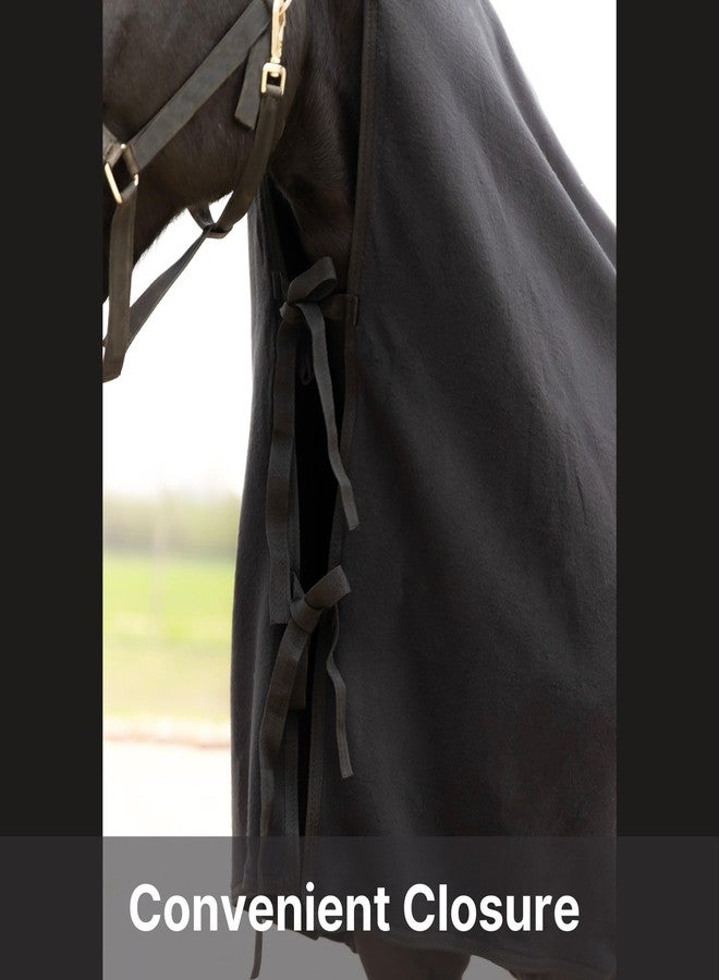 RESISTANCE Long Lasting & Warm Soft Fleece Square Cooler for Horse (90"x80", Black) - Image 5